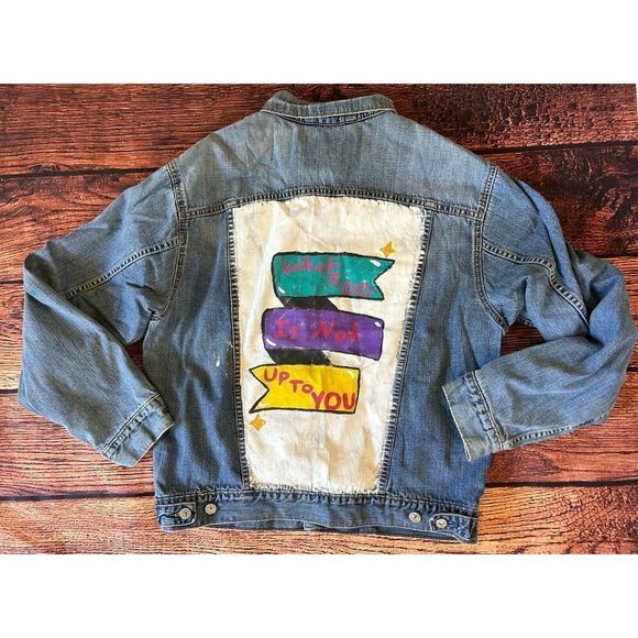 Custom Designed Levi’s Trucker Jacket Size M - Picture 9 of 10